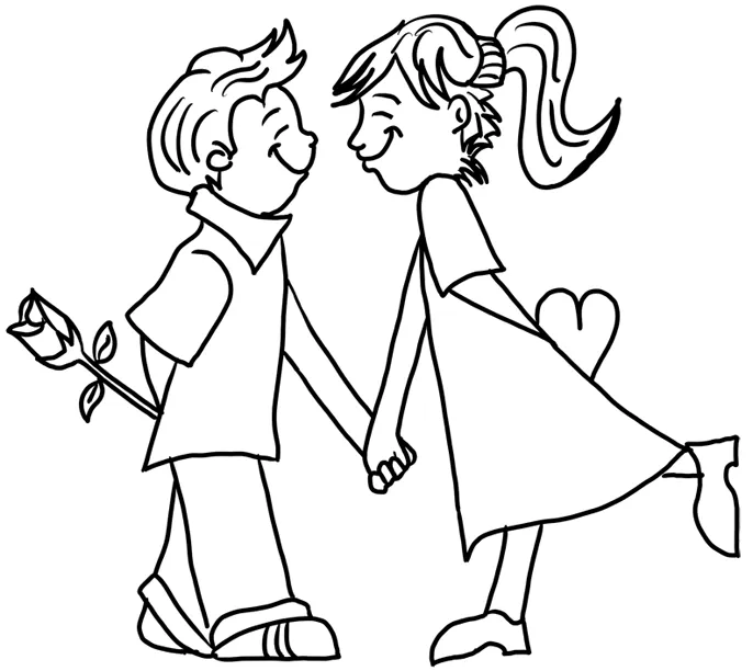 Boy And Girl Kissing Cartoon - Cliparts.co