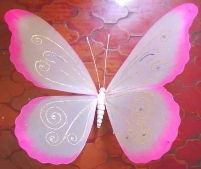 Glittered mariposa de color rosa-Otros Suministros para fiestas ...
