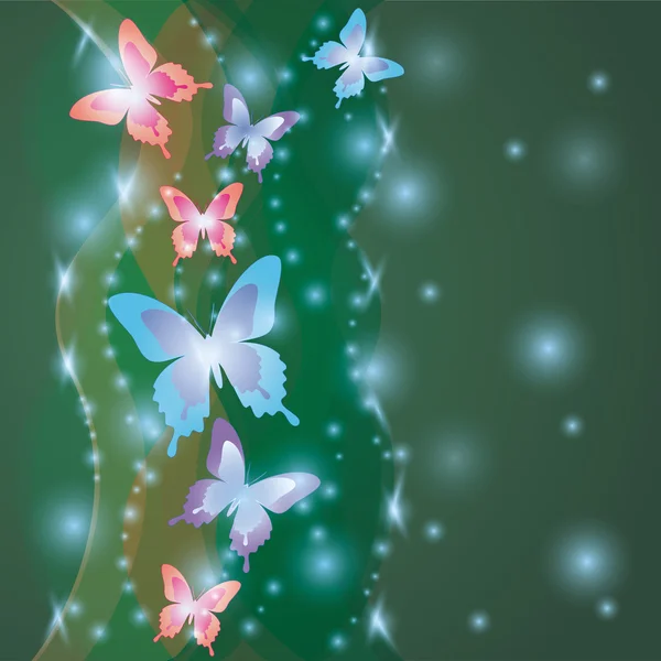 brillantes colores de fondo con las mariposas — Vector stock ...