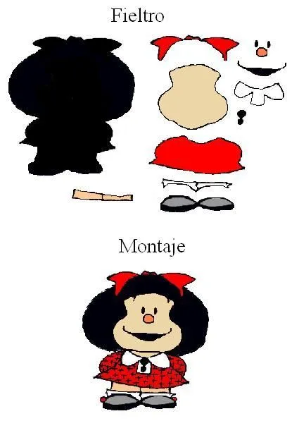 Broche de fieltro de Mafalda. Patrones de fieltro. | fomy (goma ...