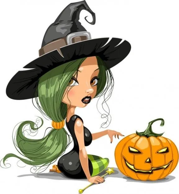 la bruja bonita, con ilustración vectorial de Halloween ...