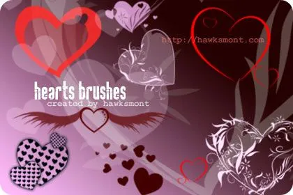 Brushes para Photoshop de corazones de San Valentin | portafolio blog