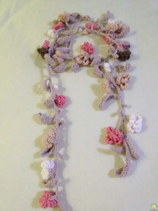 Bufandas al crochet con flores - Imagui