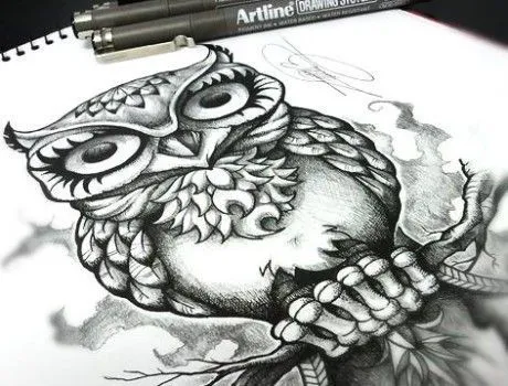 BÚHO | OWL. | Ilustración realizada por Javier Jiménez, tatuador e ...