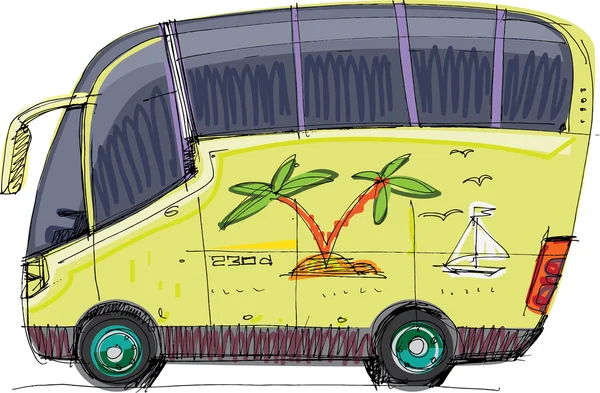 Bus turístico - dibujos animados — Vector stock © iralu1 #31956955
