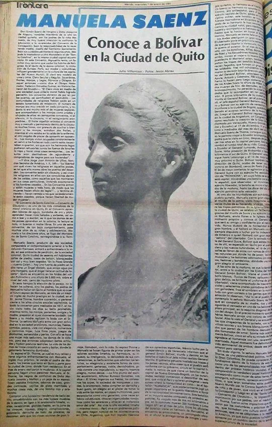 El busto de Manuelita Sáenz que incomoda a Mérida - IAM Venezuela