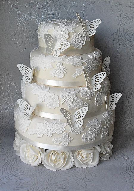 butterfly #lace #wedding #cake | I just love it | Pinterest ...