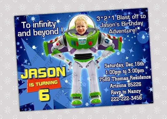 Buzz Lightyear cumpleaños fiesta invitación por CreativePartyPixels