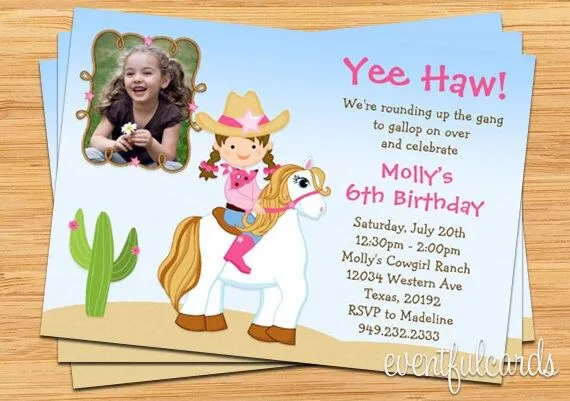 Caballo vaquera invitación fiesta del cumpleaños por eventfulcards Caballo vaquera invitación fiesta del cumpleaños por eventfulcards