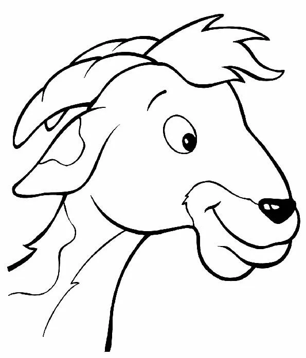 Cabeza de cabra para colorear. Teby y Tib - Portal Infantil