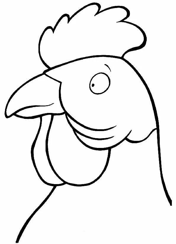 Cabeza de gallo con cresta para colorear. Teby y Tib - Portal Infantil