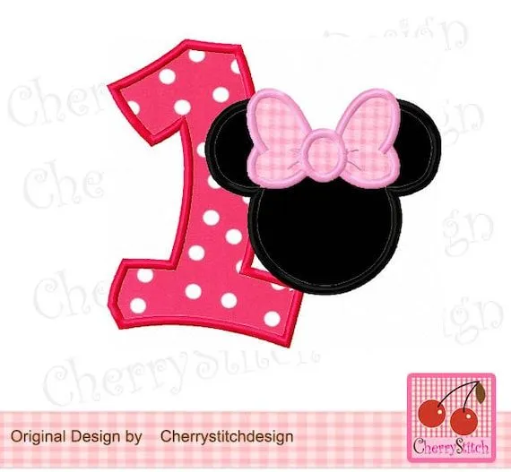 Cabeza de Minnie Mouse con apliques de por CherryStitchDesign