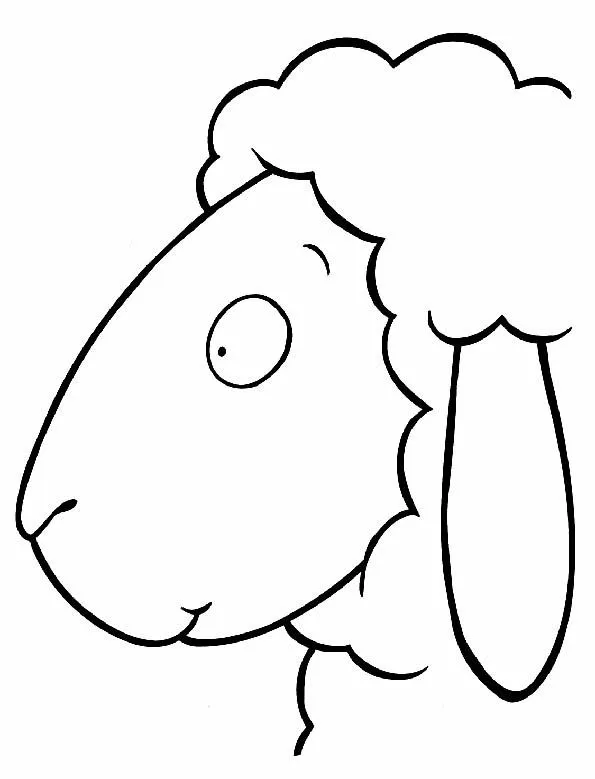 Cabeza de ovejita para colorear. Teby y Tib - Portal Infantil