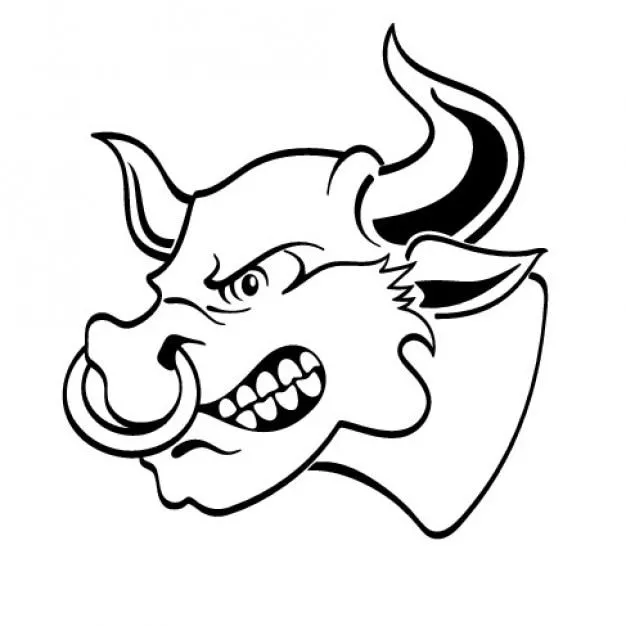 Cabeza de toro furioso de la vista lateral | Descargar Vectores gratis