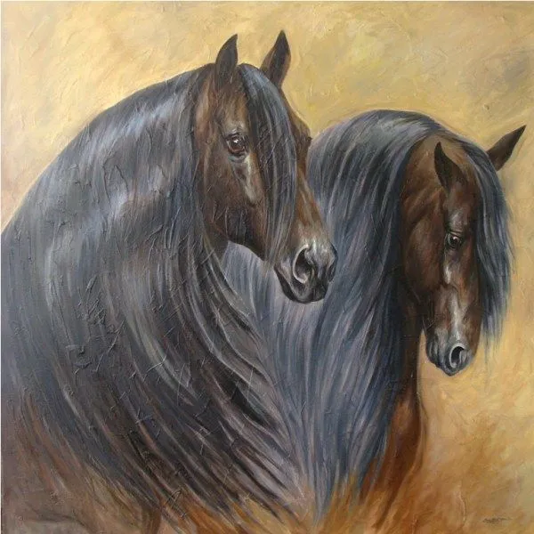 Imágenes de Pinturas: Cabezas de caballos al óleo
