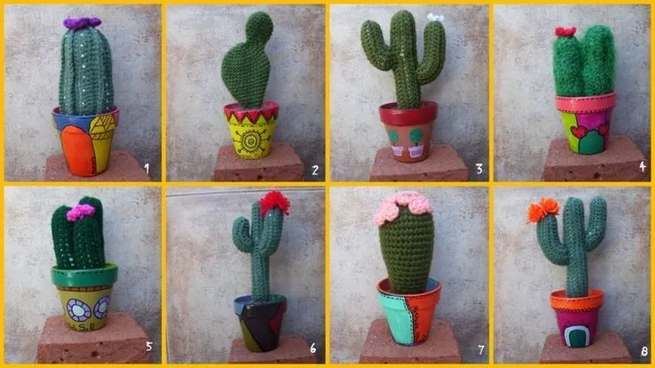 cactus-artesanales-tejidos-al-crochet-con-macetas-pintadas_MLA-F ...