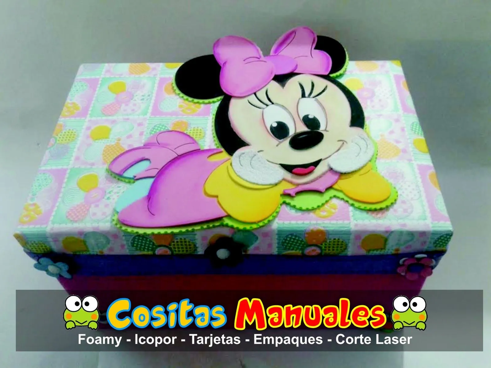Caja de Cartón , decorada en foamy temática Minnie - Lili Daza Diseño