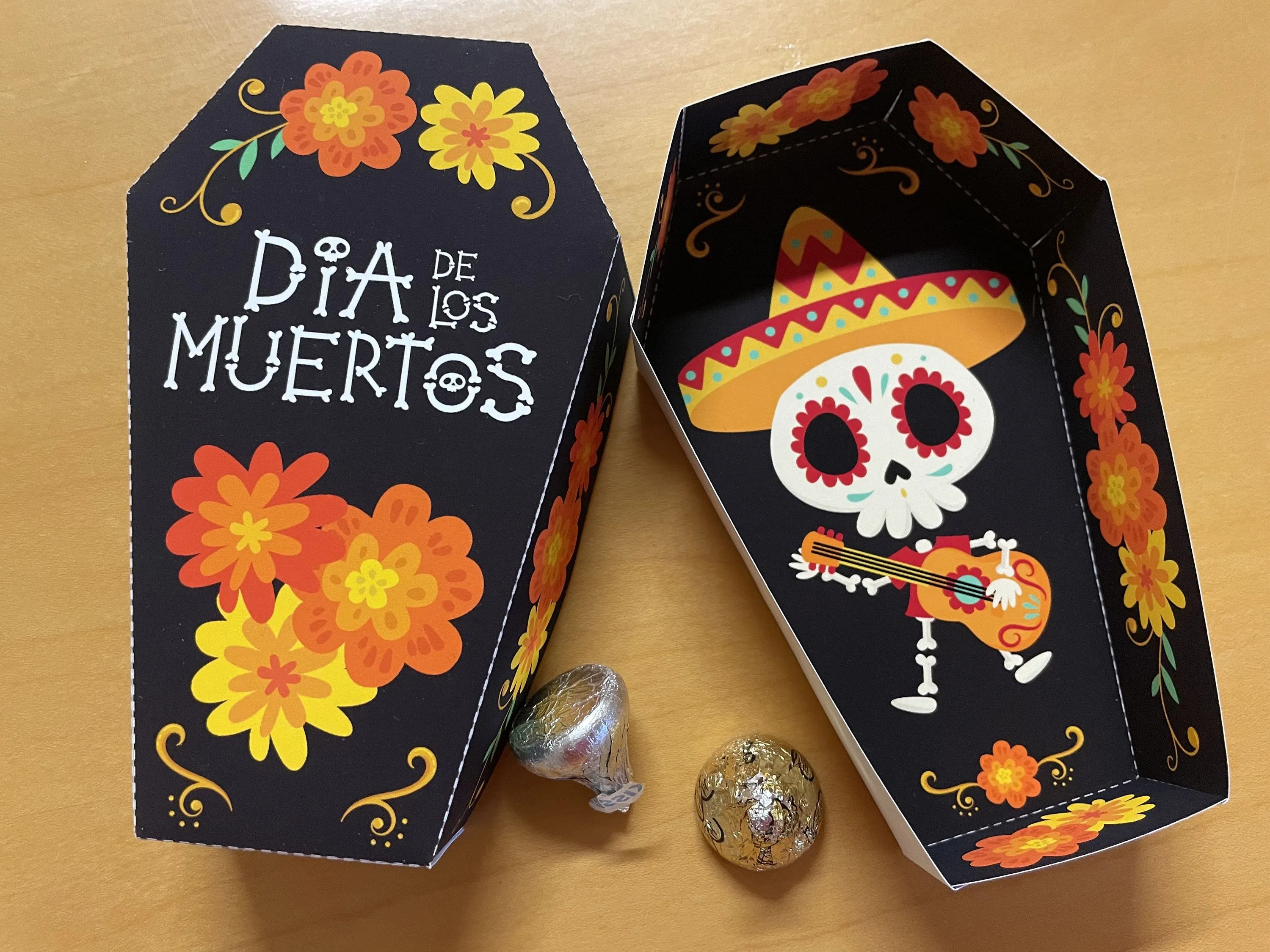 Caja de golosinas de ataúd del Día de Muertos / Favores de - Etsy México