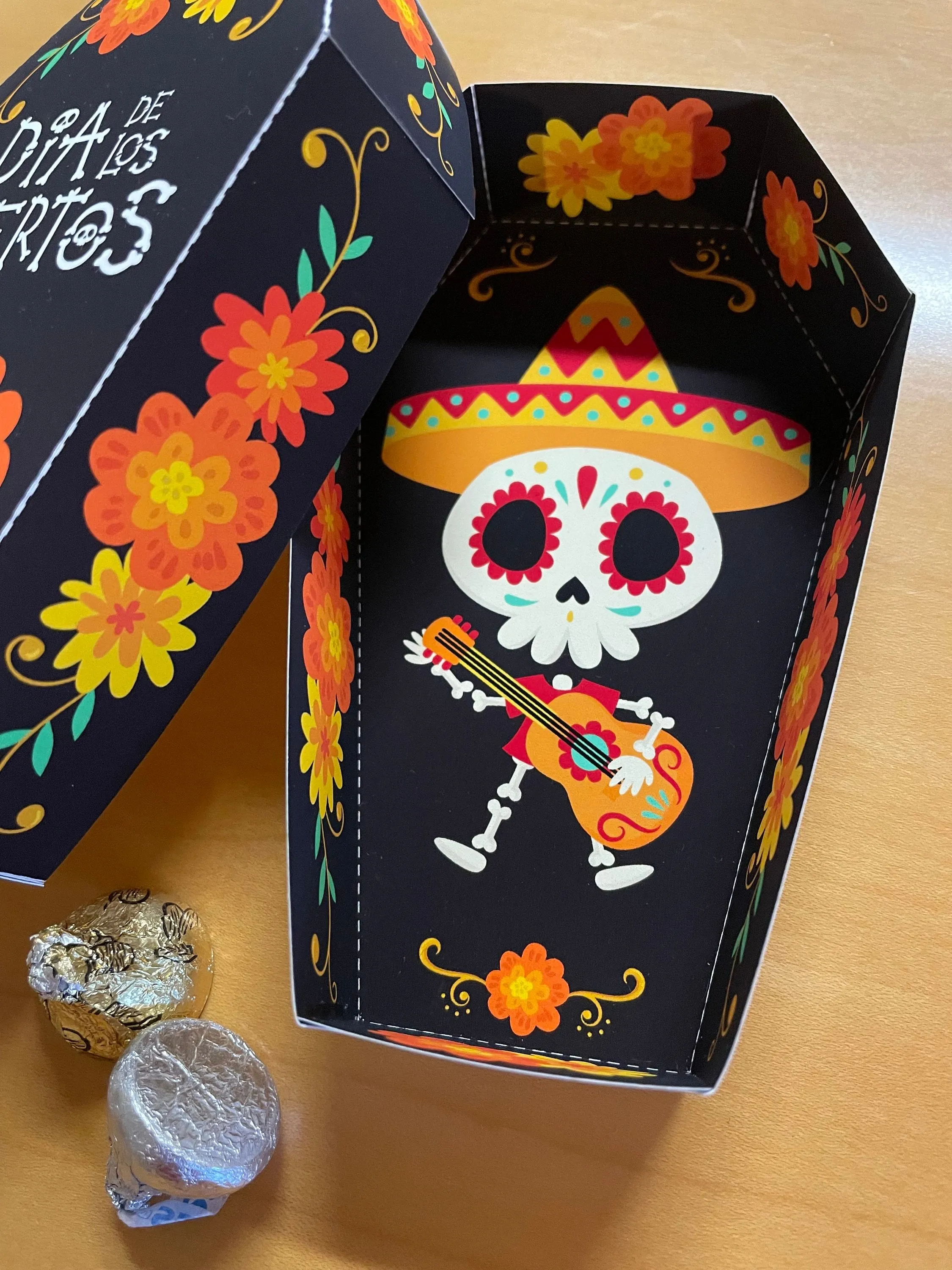 Caja de golosinas de ataúd del Día de Muertos / Favores de - Etsy México