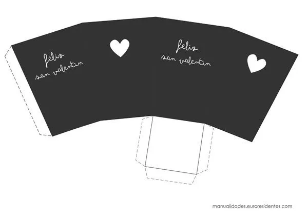 Caja imprimible San Valentín gris | VALENTIN´S | Pinterest