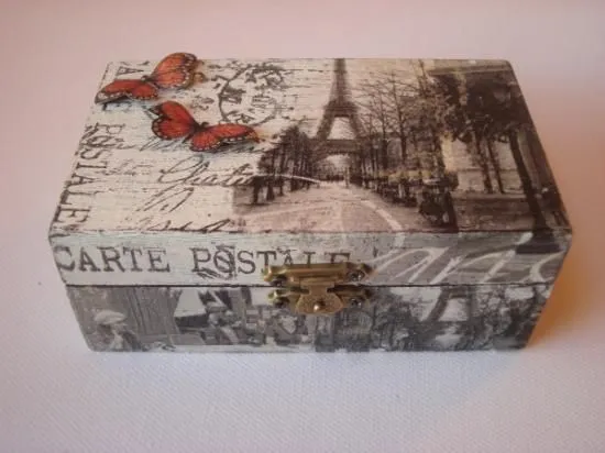 caja de madera decorada con decoupage y scrapbooking caja ...