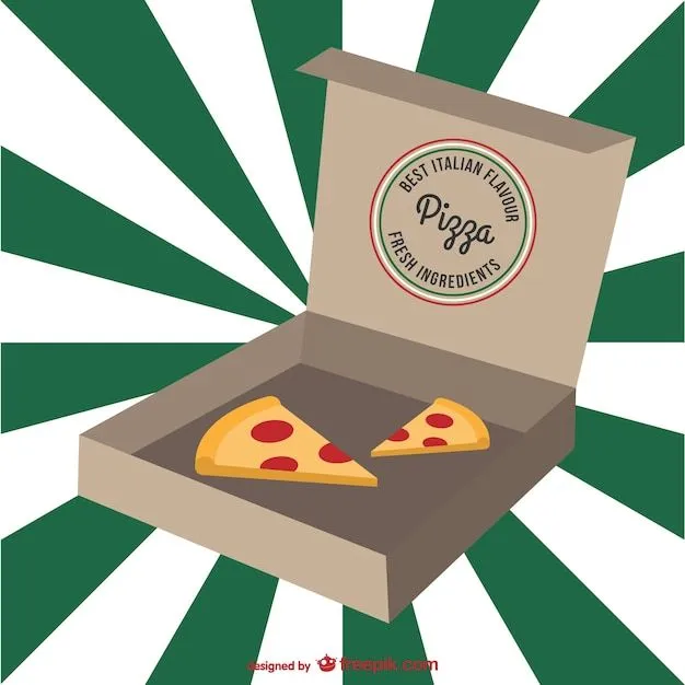 Dibujo de pizza en su caja | Descargar Vectores gratis