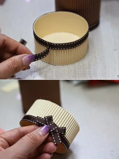 Caja de regalo cilíndrica con cartón corrugado ~ lodijoella Caja de regalo cilíndrica con cartón corrugado ~ lodijoella