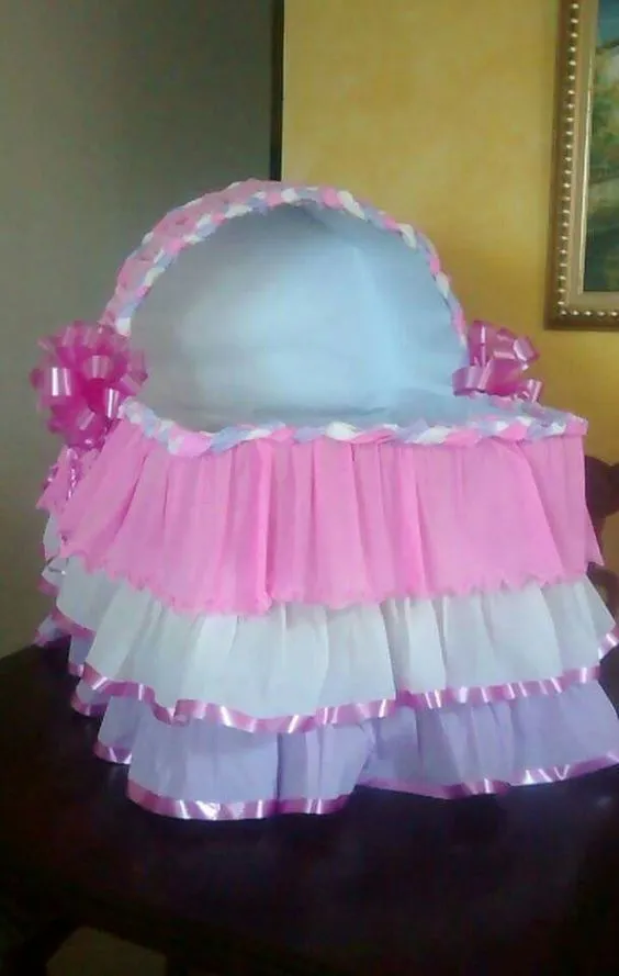 Caja de Regalos tipo cuna para Baby Shower Niña | baby shower ... Caja de Regalos tipo cuna para Baby Shower Niña | baby shower ...