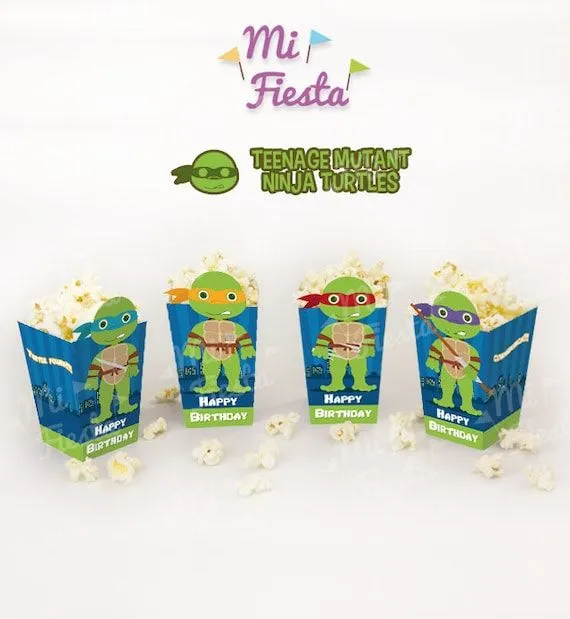 Cajas para dulces o palomitas de maiz Tortugas Ninja por MiFiesta