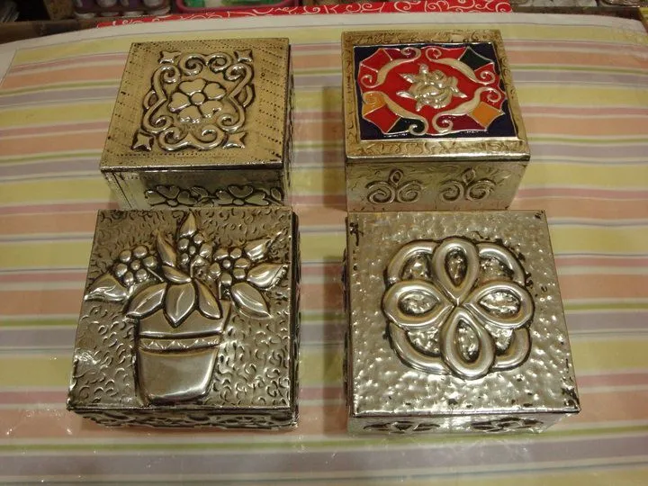 Cajas De madera con repujado en aluminio | Mis Creaciones | Pinterest