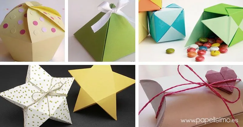 5 Cajas de regalo con molde | Papelisimo