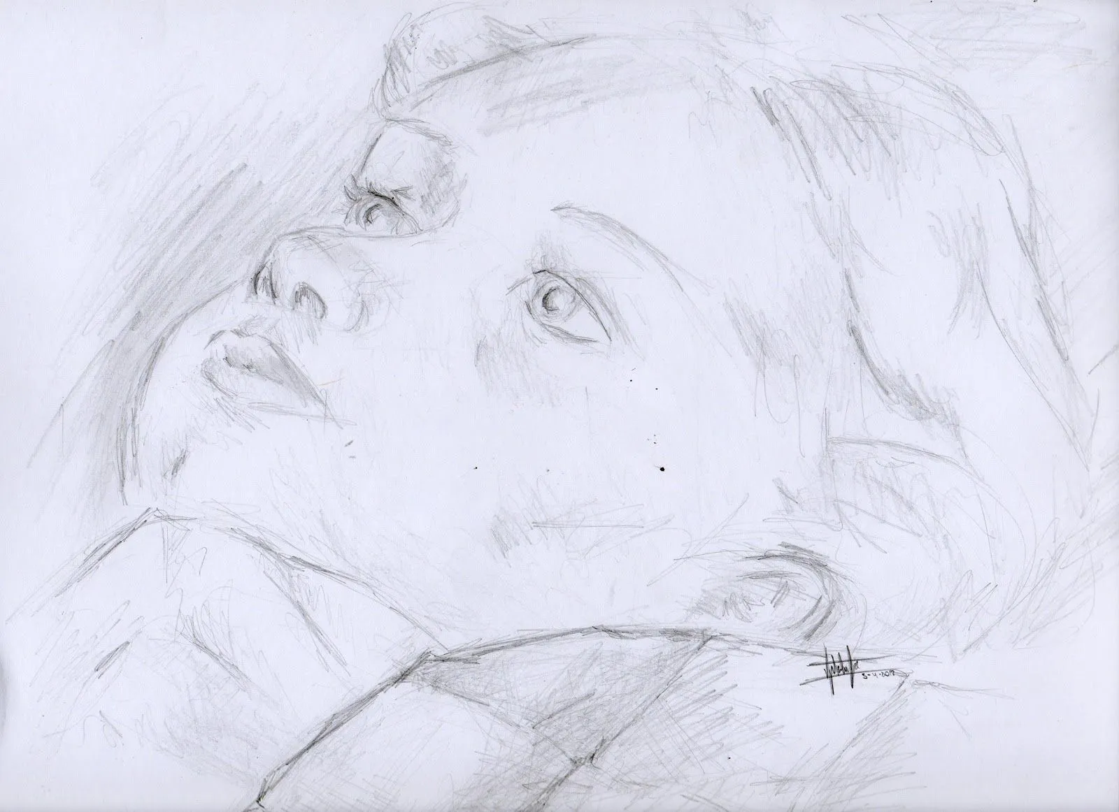Un cajón olvidado: Bebe de dibujo de Norman Rockwell a lapiz