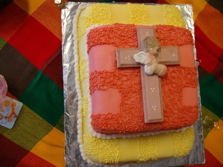 Cakes by Kika: Pastel para bautizo de fondant