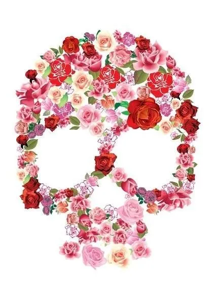 calavera #flores #rosas | esqueleto | Pinterest