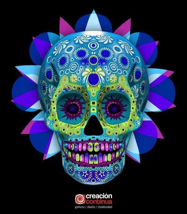 Calavera Mexicana 3D en Behance | Calaveras | Pinterest