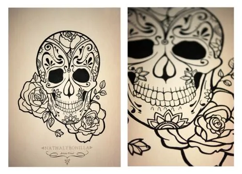 Calavera Mexicana Diseño para tatuaje By...