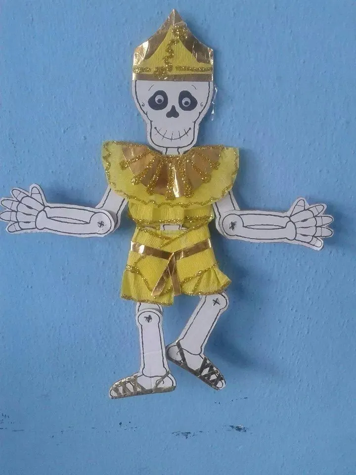 Calaverita vestida | Esqueleto para armar, Calavera de papel, Decoración de  fiesta de halloween