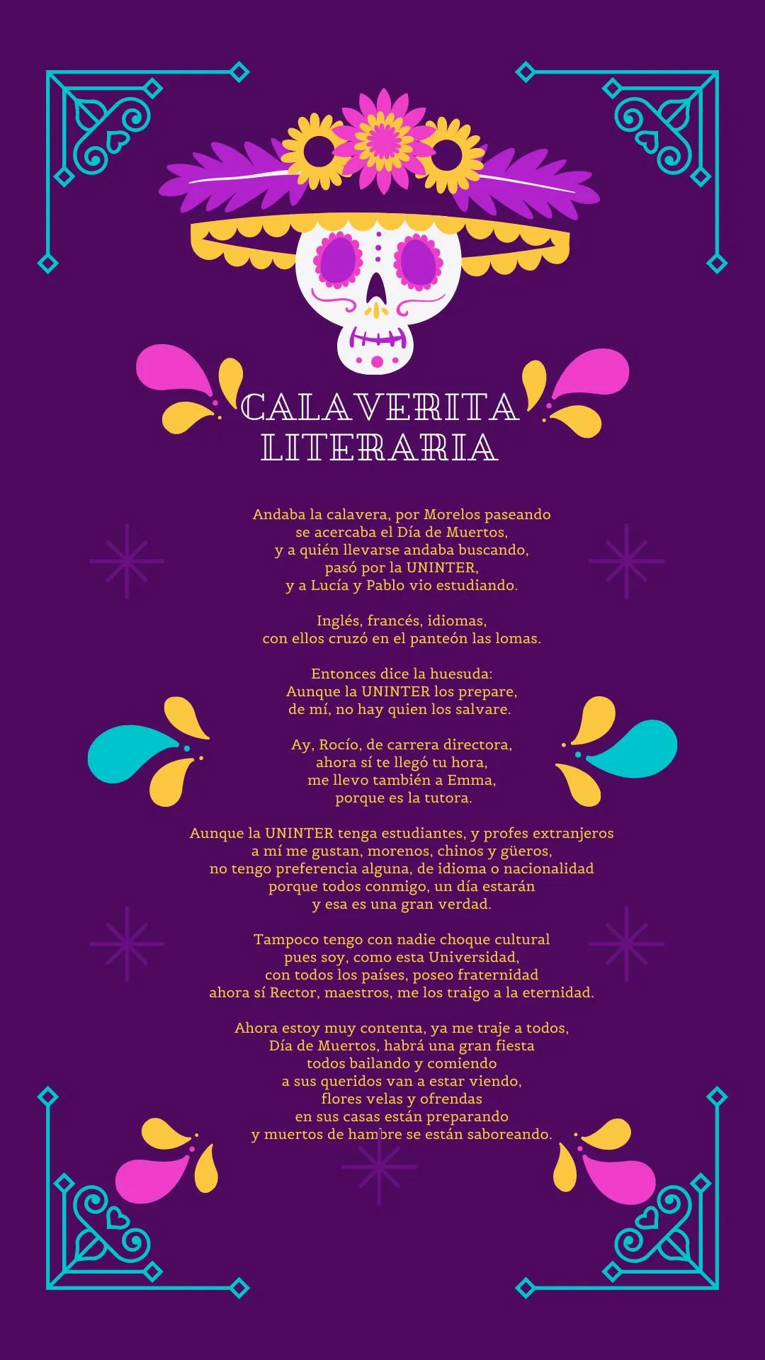 Calaveritas Literarias, escritas por los alumnos de Interculturalidad I –  #Letras, #EHLI - EHLI