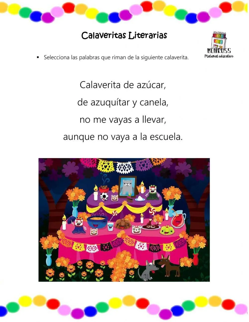 Calaveritas literarias worksheet | Live Worksheets
