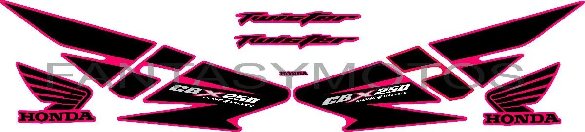 Calcos Para Honda Cbx 250 Twister Moto Roja Calco Negro - $ 805,25 ...