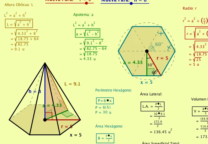 Calcular el volumen y el área superficial en pirámides. | Recurso ...