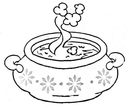 Dibujo para colorear de una plato con sopa - Imagui