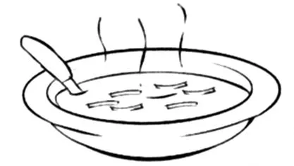 Dibujo de plato de sopa para colorear - Imagui