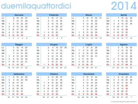 Calendari gratis da stampare