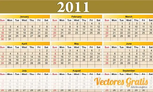 Calendario 2011 Vector | Vectores Gratis