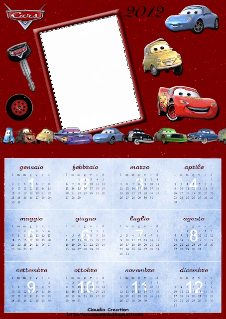 Calendario 2012 de Cars (la película) - Imagui