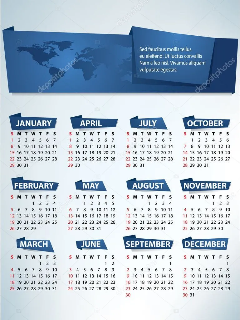 calendario 2012 vettoriale — Vettoriali Stock © graphit #
