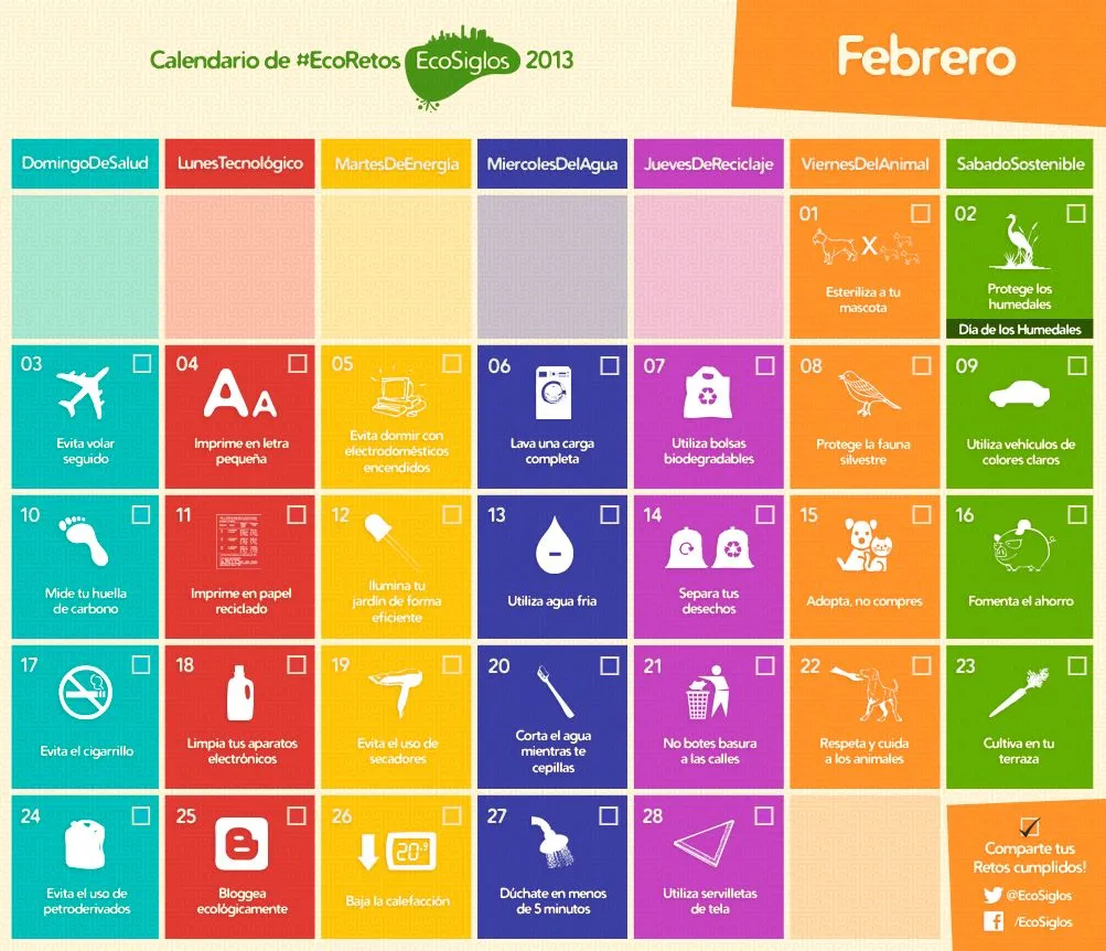 Calendario 2013 con 365 ideas sostenibles - Conciencia Eco