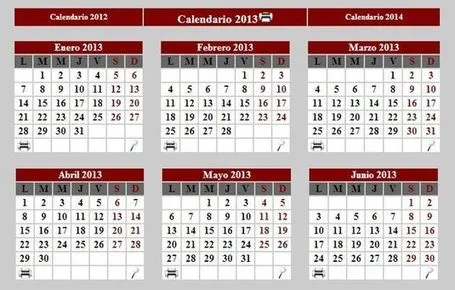 Calendario 2013 para imprimir completo o por me...