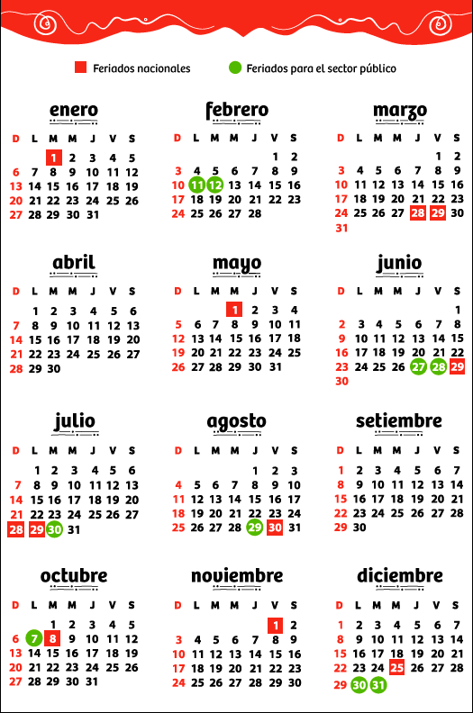 Calendario 2015 con feriados peru - Imagui